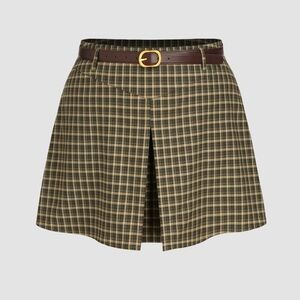 Cider Black and Tan Plaid Skort